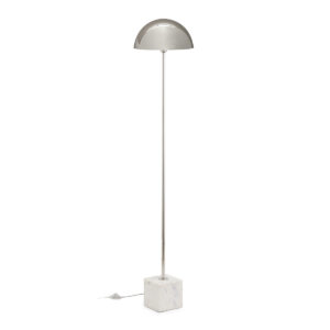 Lámpara de Pie 30x15x150 Mármol Blanco/Metal Nickel