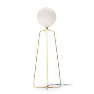 Lámpara de Pié 51x37x170 Metal Dorado/Cristal Blanco