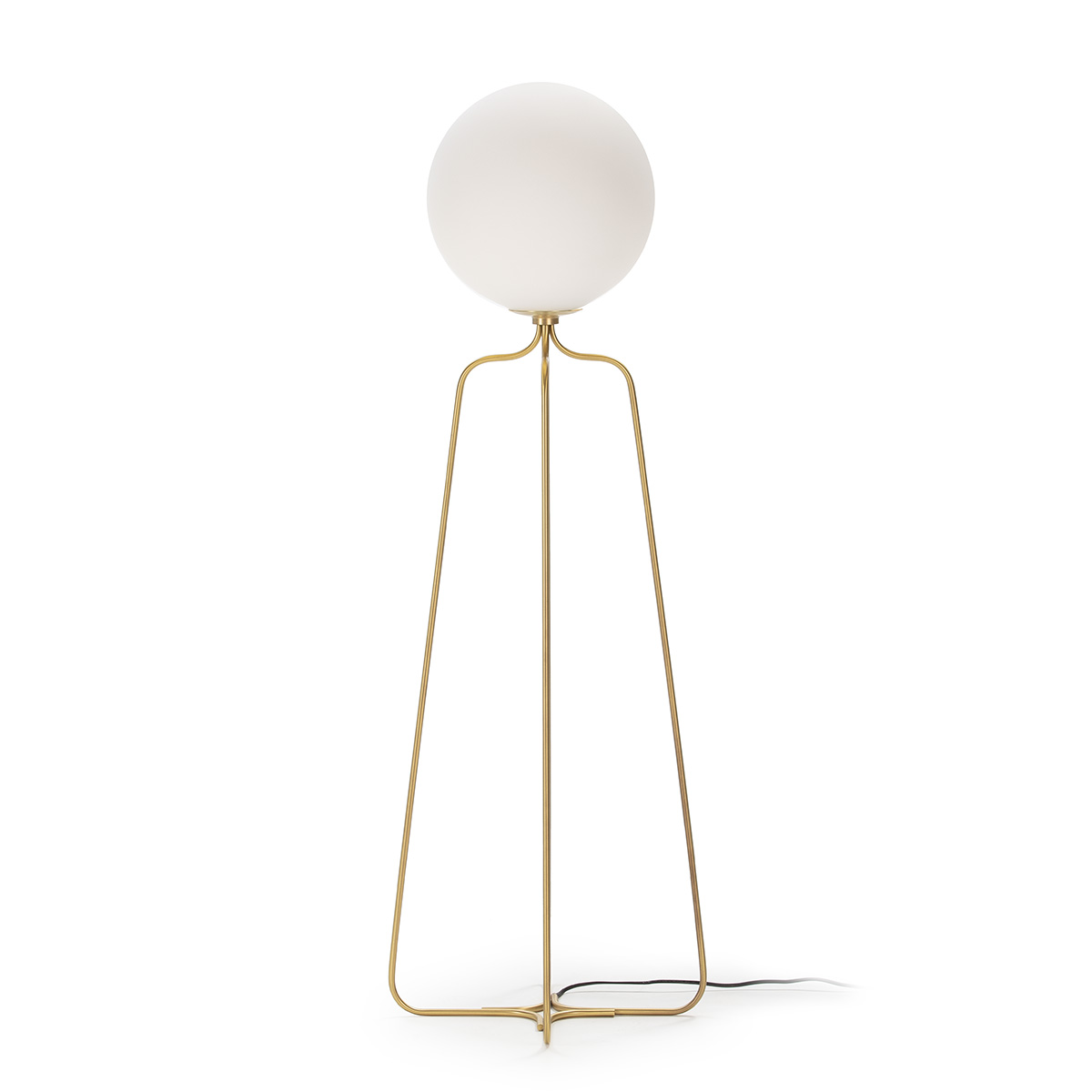 Lámpara de Pié 51x37x170 Metal Dorado/Cristal Blanco