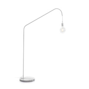 Lampara de Pie 80x30x142 Mármol Blanco/Metal Blanco