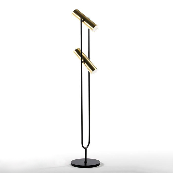 Lampara de Pie con Pantalla 22x120 Metal Oro/Negro
