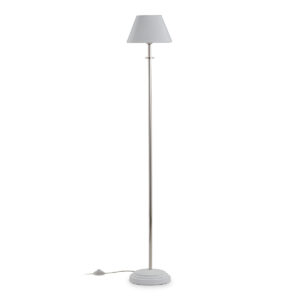 Lámpara de Pie con pantalla 25x20x153 Metal Blanco/Nickel