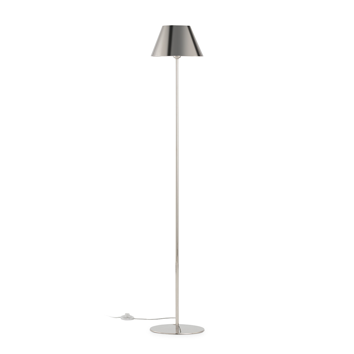 Lámpara de Pie con pantalla 25x20x153 Metal Nickel