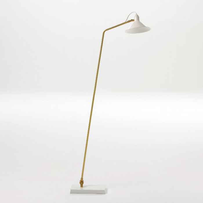 Lámpara de Pie con pantalla 26x19x136 Metal Blanco/Bronce