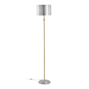 Lámpara de Pie con pantalla 28x24x158 Metal Dorado/Plateado