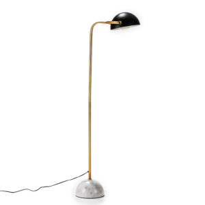 Lampara de Pie con Pantalla 32x38x145 Mármol Blanco/Metal Dorado/Negro sin bombilla