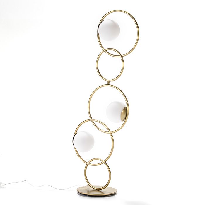 Lampara de Pie con Pantalla 45x27x126 Cristal/Metal Dorado