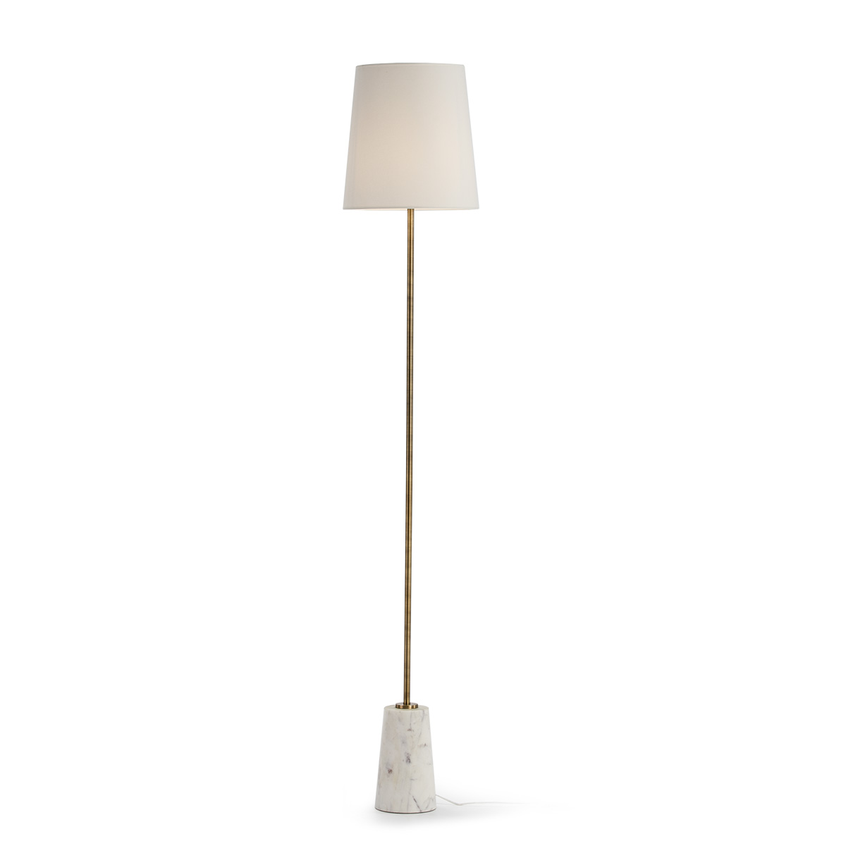 Lampara de Pie sin pantalla 14x14x140 Mármol Blanco/Metal Dorado