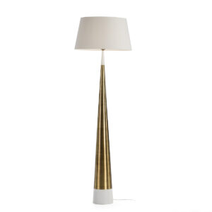 Lámpara de Pié sin pantalla 18x18x140 Metal Blanco/Dorado