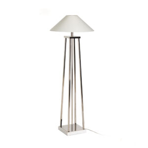 Lámpara de Pié sin pantalla 25x25x127 Mármol/Metal Blanco/Niquel