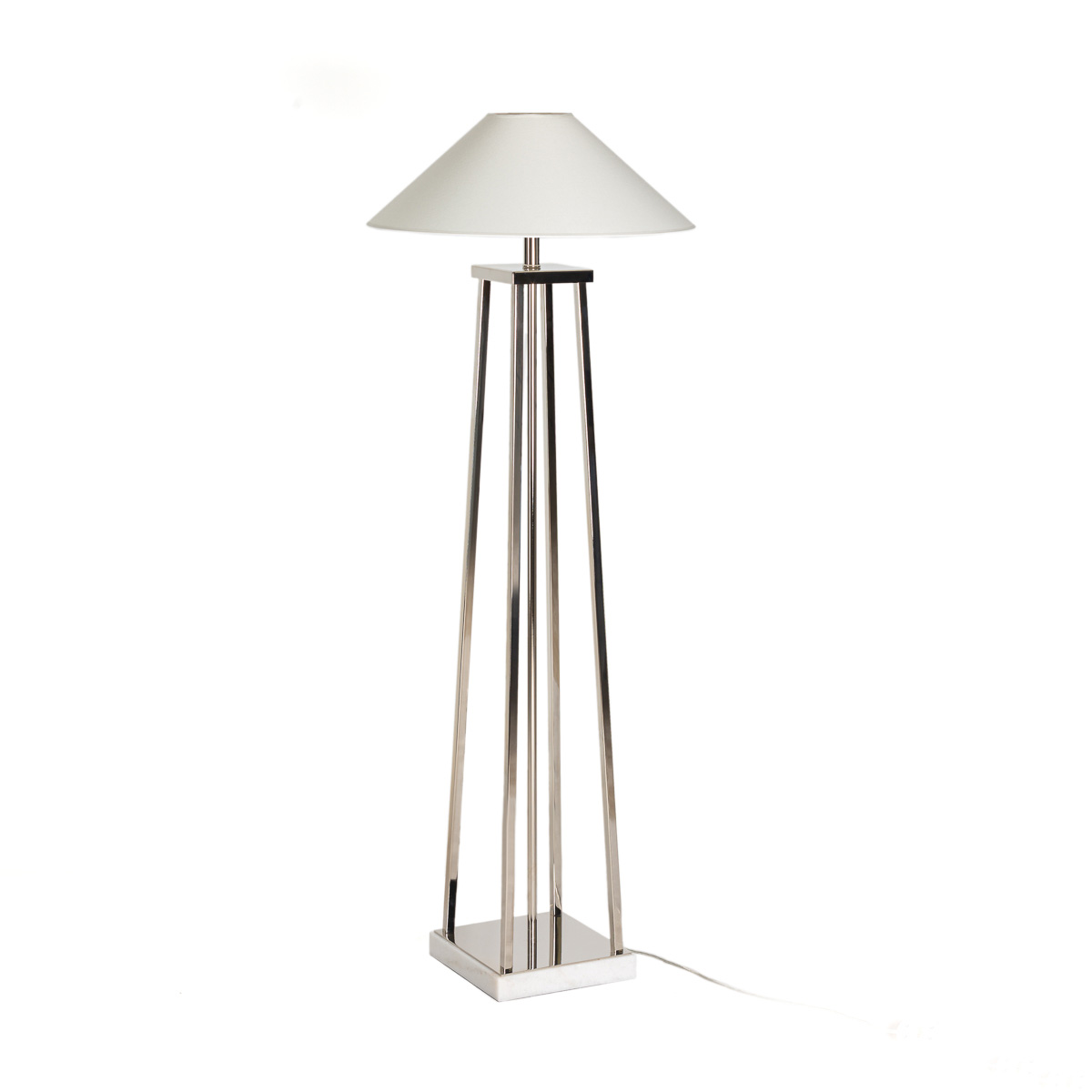 Lámpara de Pié sin pantalla 25x25x127 Mármol/Metal Blanco/Niquel