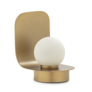 Lámpara de Sobremesa 15x13x19 Metal/Cristal -- Dorado/Blanco Escarcha