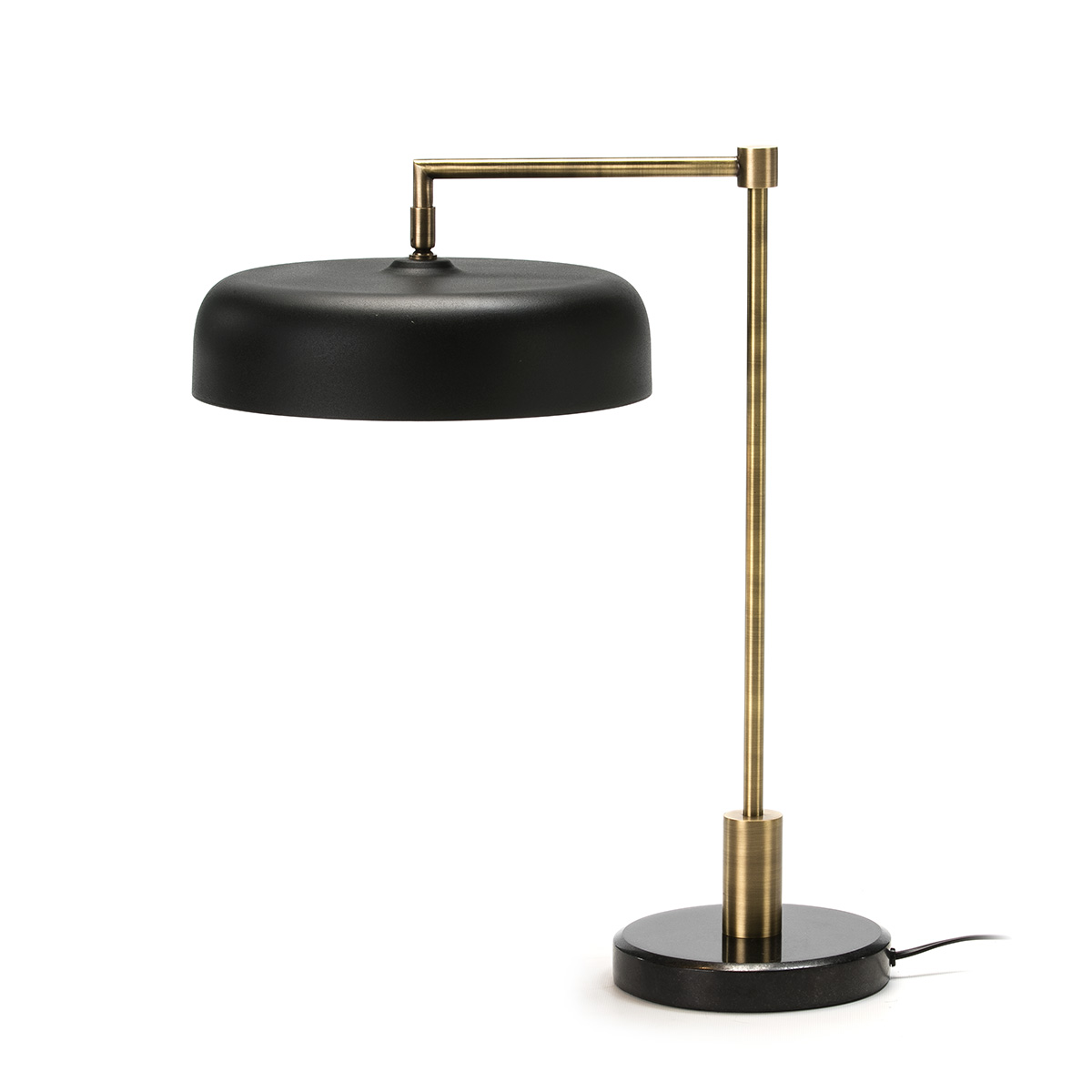 Lampara de Sobremesa 18x44x53 Mármol Negro/Metal Negro/Dorado