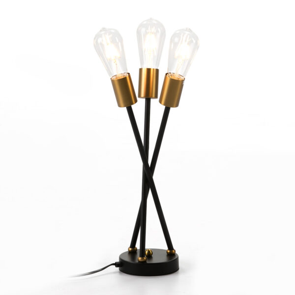 Lampara de Sobremesa 20x20x45 Metal Negro/Dorado