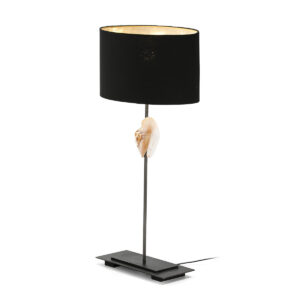 Lámpara de Sobremesa 30x13x53 Nácar/Metal con pantalla Negro