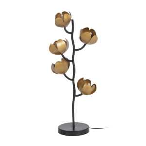 Lámpara de Sobremesa 30x20x71 Metal Negro/Dorado