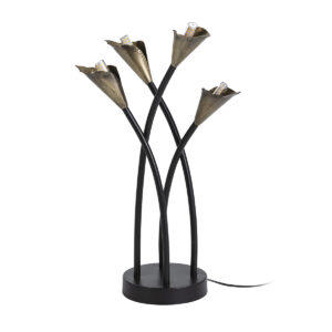 Lámpara de Sobremesa 32x27x53 Metal Negro/Dorado Antique