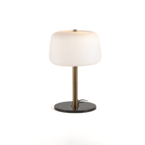 Lámpara de Sobremesa 33x33x50 Metal/Mármol/Cristal -- Dorado/Negro/Blanco