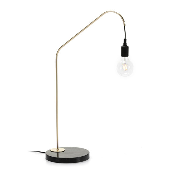 Lampara de Sobremesa 35x25x58 Mármol Negro/Metal Dorado