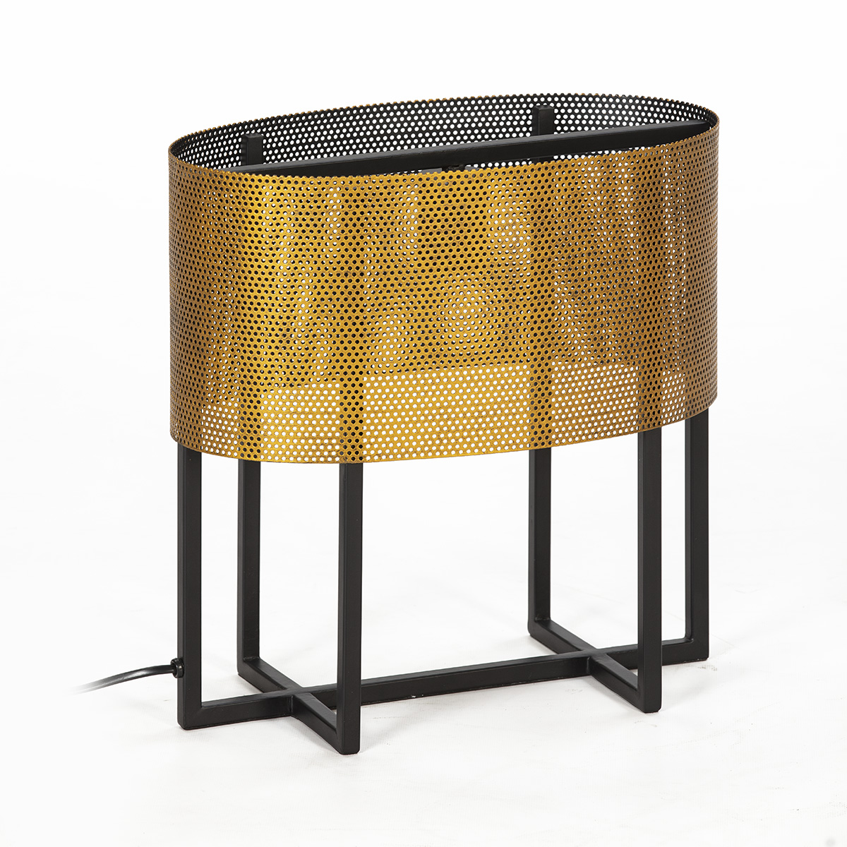 Lámpara de Sobremesa 36x21x36 Metal Dorado/Negro