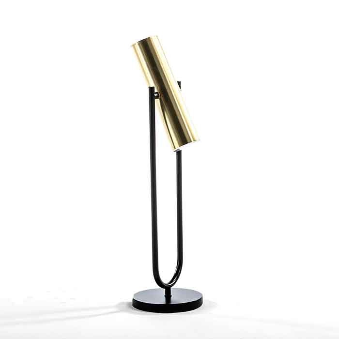 Lampara de Sobremesa con Pantalla 14x53 Metal Oro/Negro