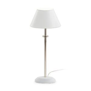 Lámpara de Sobremesa con pantalla 15x11x45 Metal Blanco/Nickel