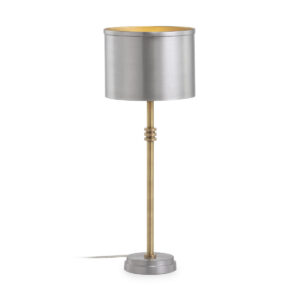 Lámpara de Sobremesa con pantalla 20x12x55 Metal Dorado/Plateado