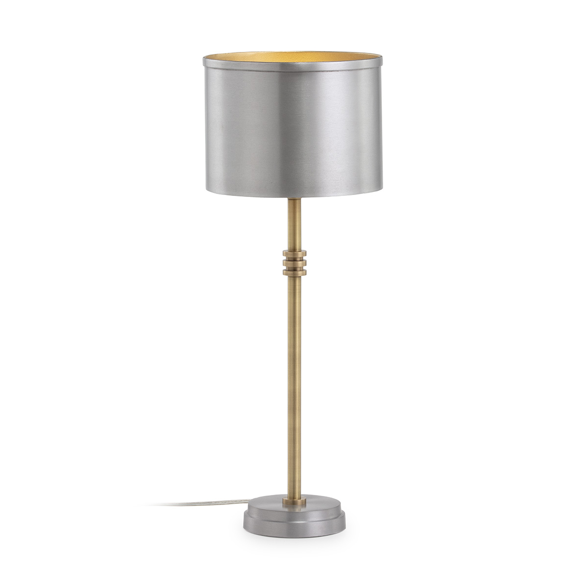 Lámpara de Sobremesa con pantalla 20x12x55 Metal Dorado/Plateado