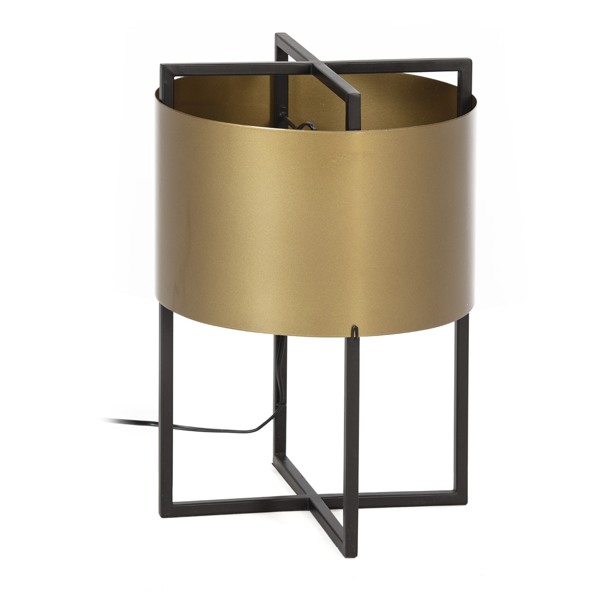 Lámpara de Sobremesa con pantalla 31x31x46 Metal Dorado/Negro