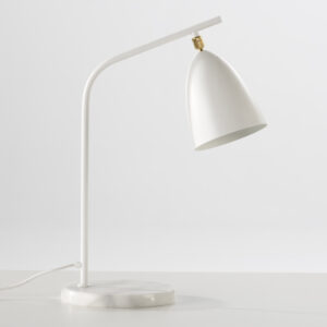 Lámpara de Sobremesa con pantalla 37x22x54 Mármol/Metal Blanco
