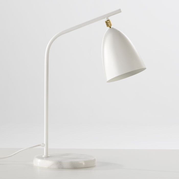 Lámpara de Sobremesa con pantalla 37x22x54 Mármol/Metal Blanco