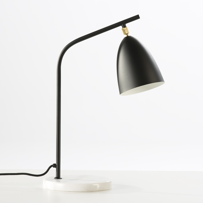 Lámpara de Sobremesa con pantalla 37x22x54 Mármol/Metal Negro