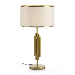 Lámpara de Sobremesa con pantalla 38x38x70 Metal Dorado
