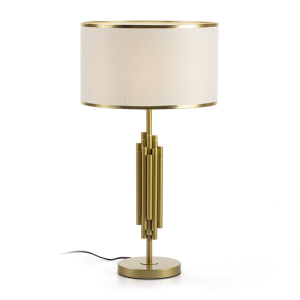 Lámpara de Sobremesa con pantalla 38x38x70 Metal Dorado