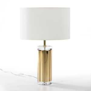 Lámpara de Sobremesa sin pantalla 12x12x44 Acrilico/Metal -- Dorado