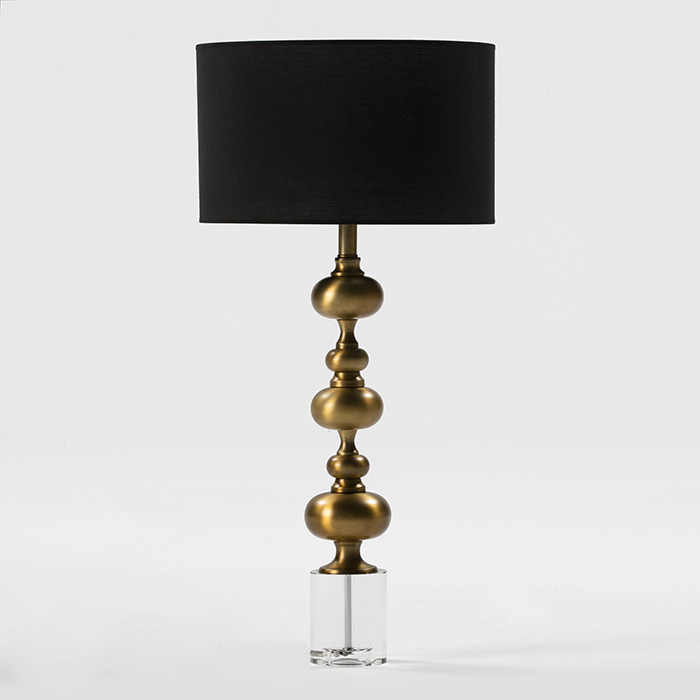 Lámpara de Sobremesa sin pantalla 12x12x65 Metacrilato/Metal Dorado