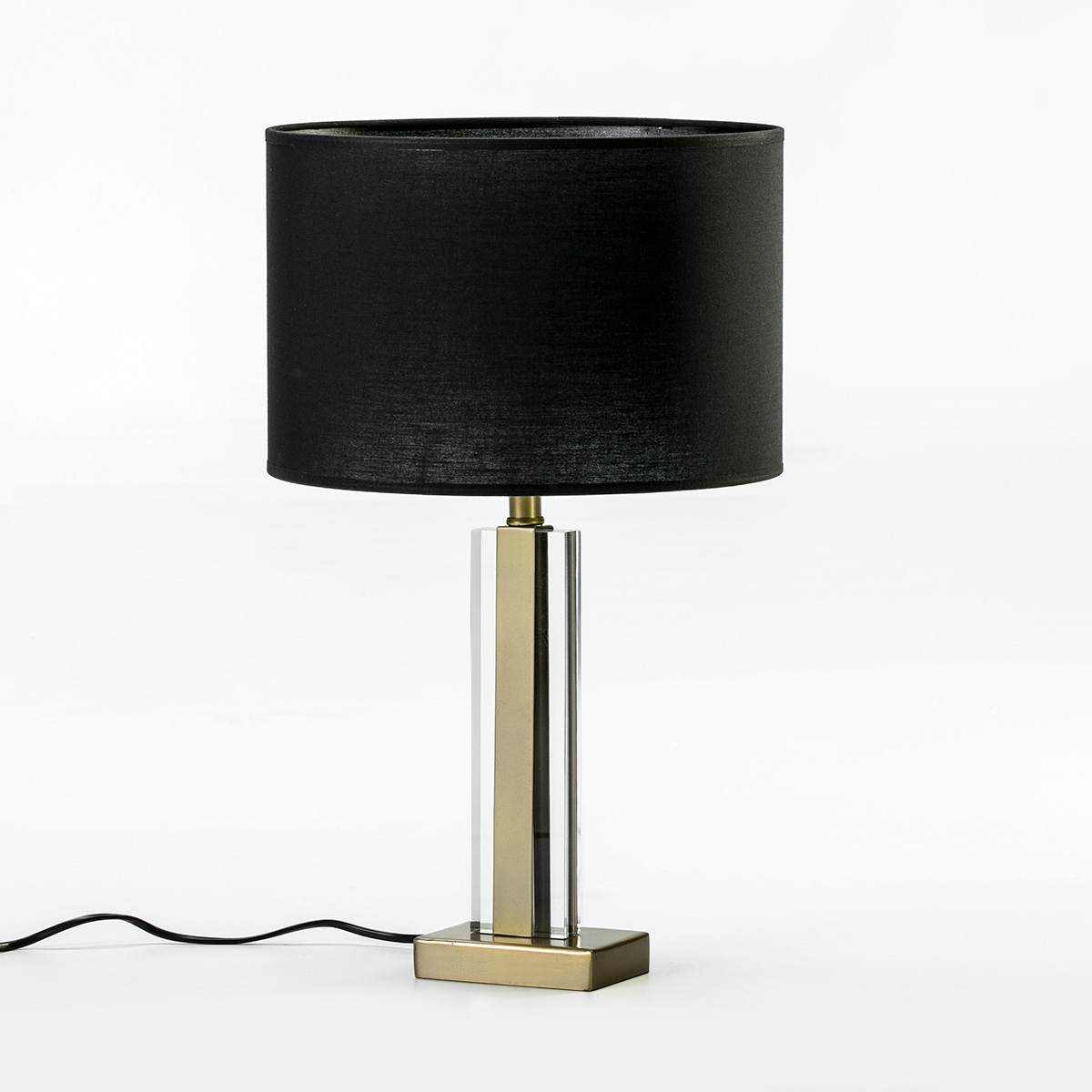 Lampara de Sobremesa sin pantalla 12x7x34 Metal Dorado/Acrilico Transparente