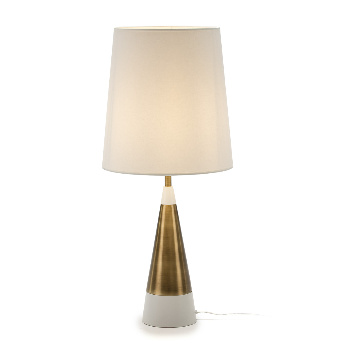 Lámpara de Sobremesa sin pantalla 13x13x45 Metal Dorado/Blanco