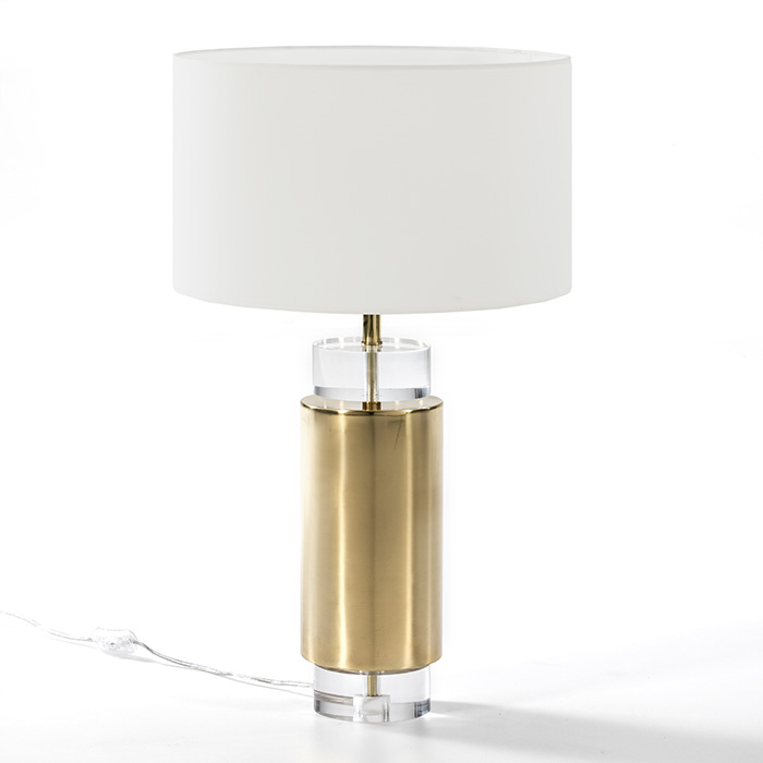 Lampara de Sobremesa sin pantalla 14x53 Acrilico/Metal Dorado