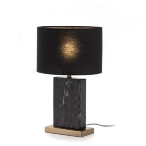 Lámpara de Sobremesa sin pantalla 20x10x34 Mármol Negro/Metal Dorado