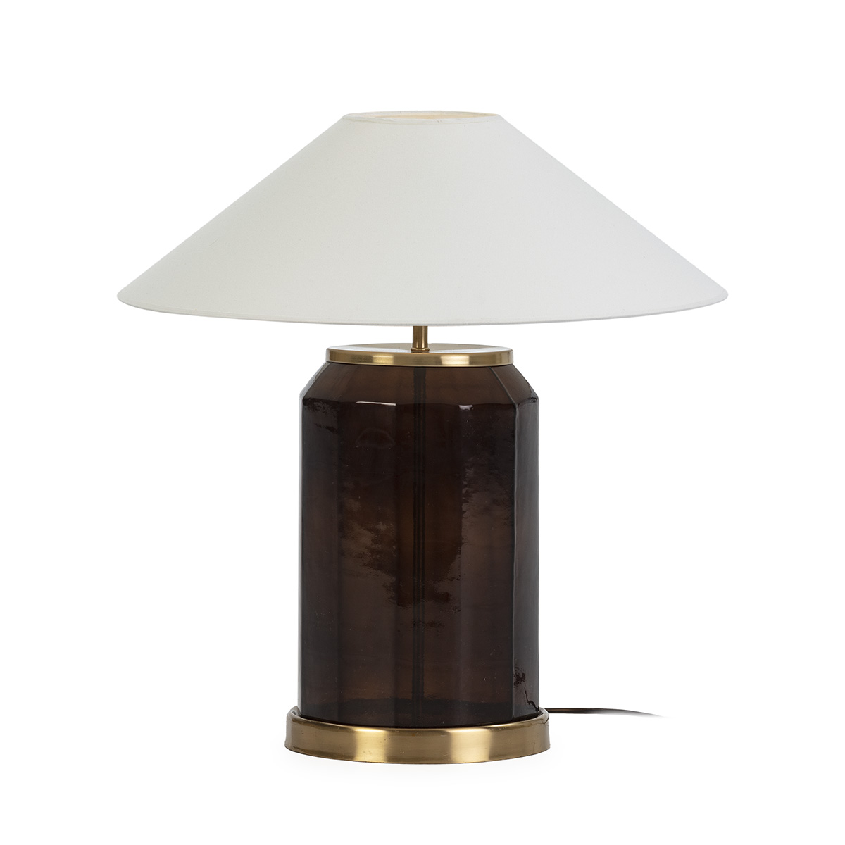 Lámpara de Sobremesa sin pantalla 20x20x45 Cristal/Metal Marrón Oscuro/Dorado