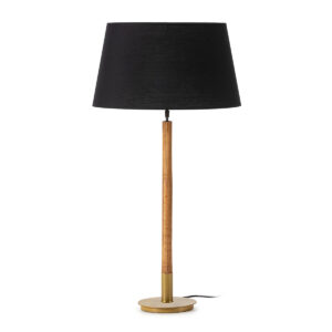 Lámpara de Sobremesa sin pantalla 20x20x66 Metal/Madera de Cedro -- Dorado/Natural
