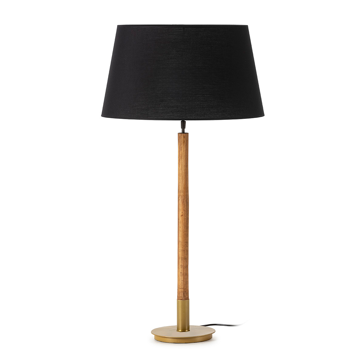 Lámpara de Sobremesa sin pantalla 20x20x66 Metal/Madera de Cedro -- Dorado/Natural