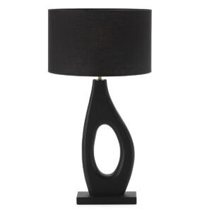 Lámpara de Sobremesa sin pantalla 23x12x57 Madera de Mango/Metal -- Negro/Dorado