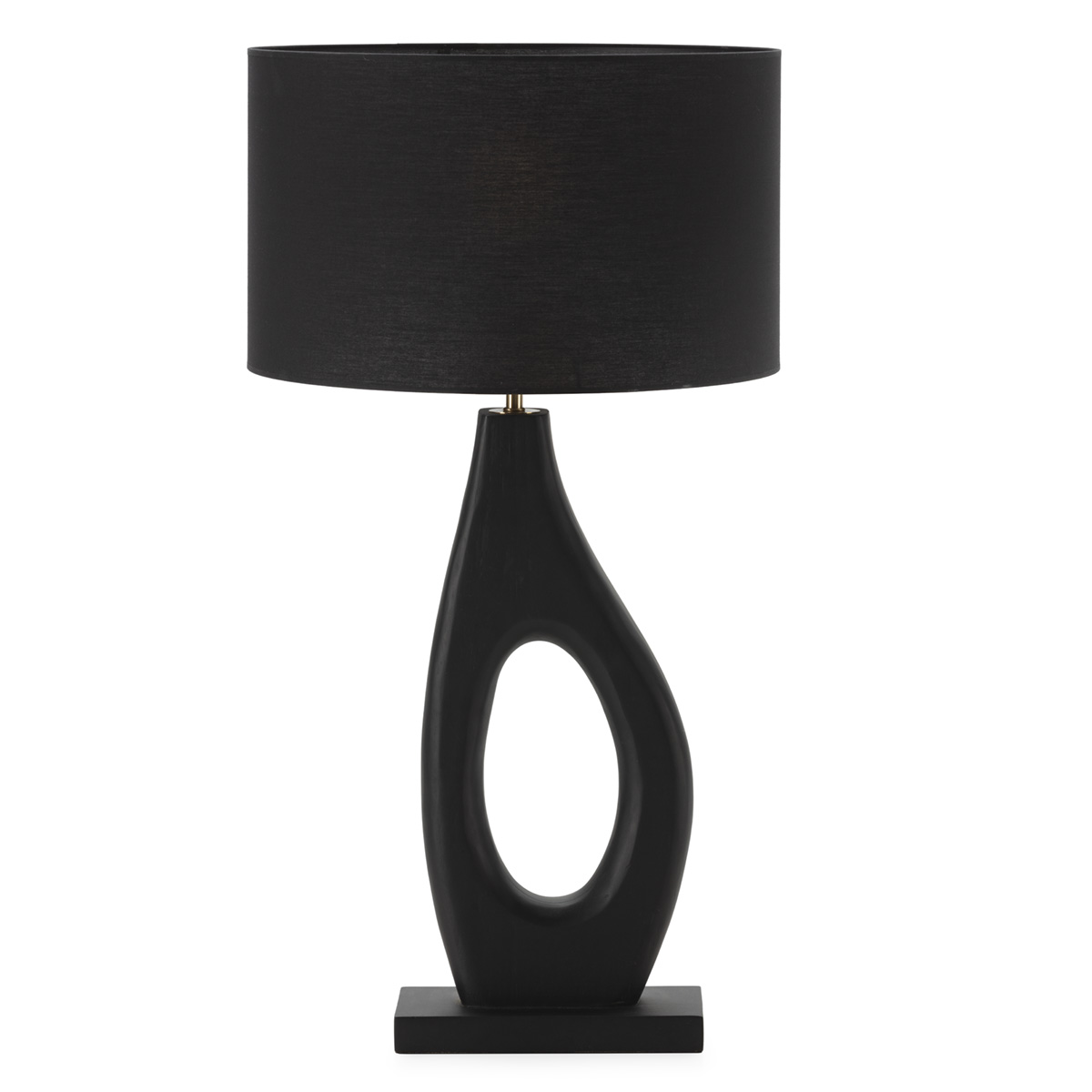 Lámpara de Sobremesa sin pantalla 23x12x57 Madera de Mango/Metal -- Negro/Dorado