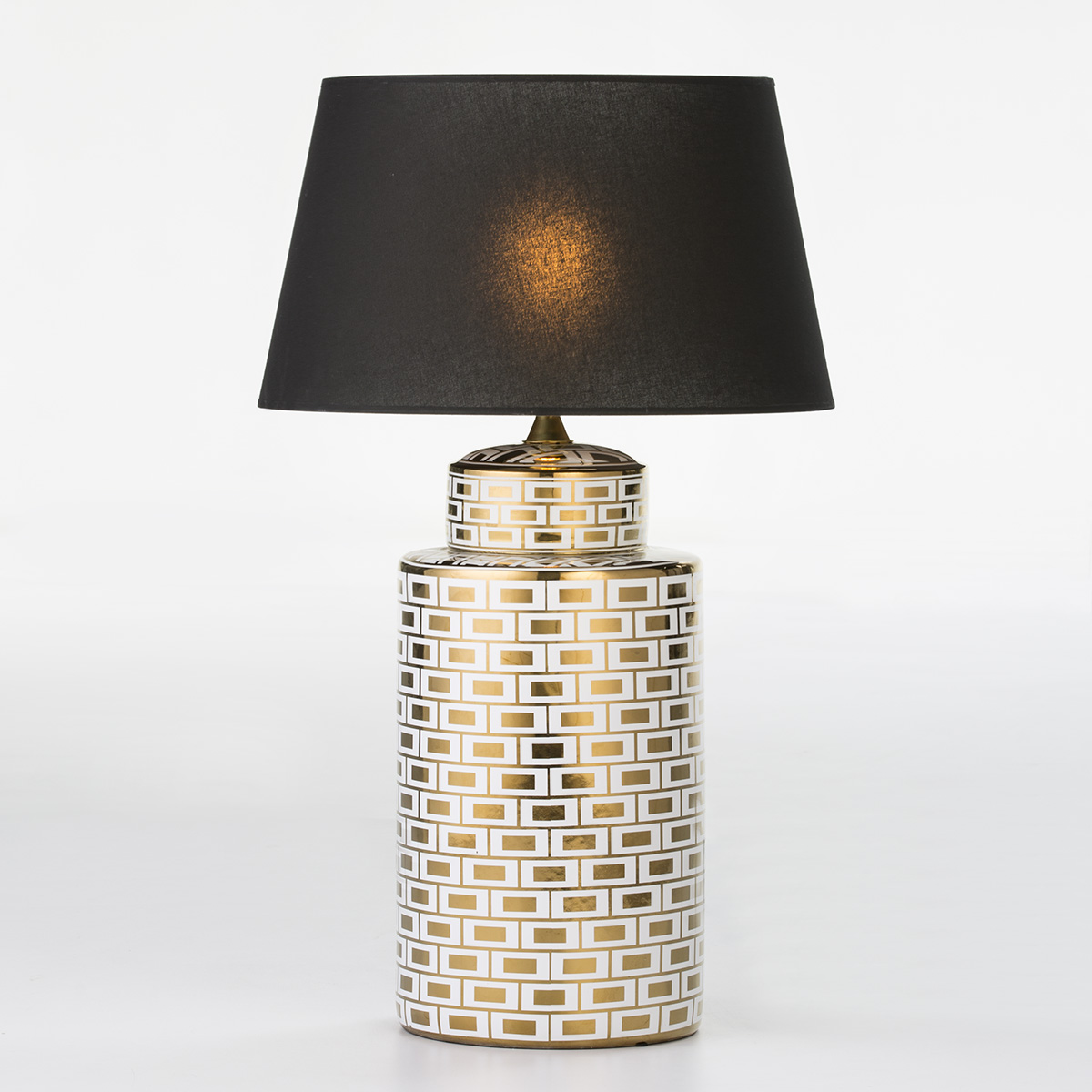 Lampara de Sobremesa sin pantalla 23x23x51 Cerámica Blanco/Dorado
