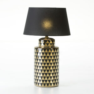 Lampara de Sobremesa sin pantalla 23x23x51 Cerámica Dorado/Negro