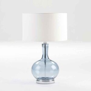 Lámpara de Sobremesa sin pantalla 25x25x45 Cristal Azul