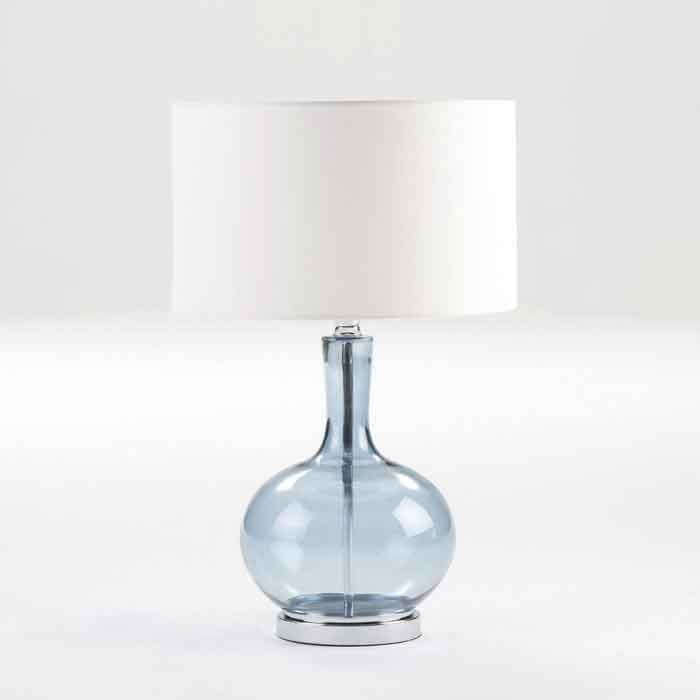 Lámpara de Sobremesa sin pantalla 25x25x45 Cristal Azul