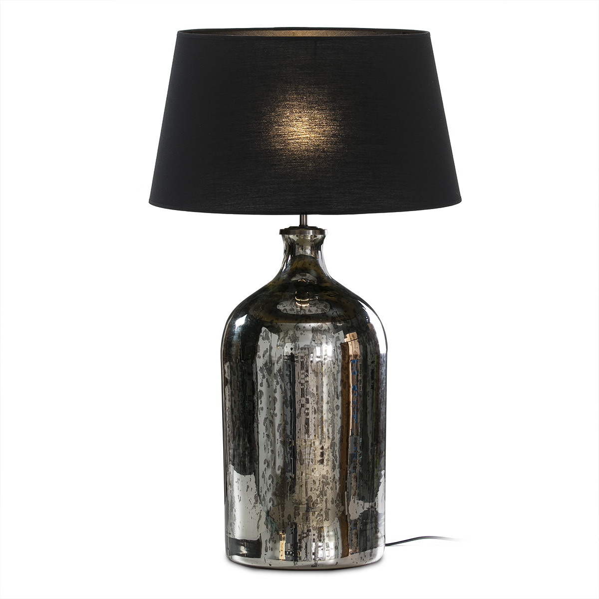 Lampara de Sobremesa sin pantalla 28x28x60 Cristal Plata Antique